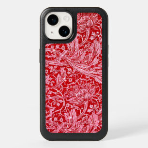 Arcadia, vintage, soft glitter red and white OtterBox iPhone 14 case