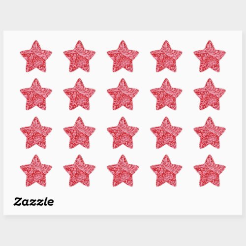 Arcadia vintage soft glitter red and white  star sticker