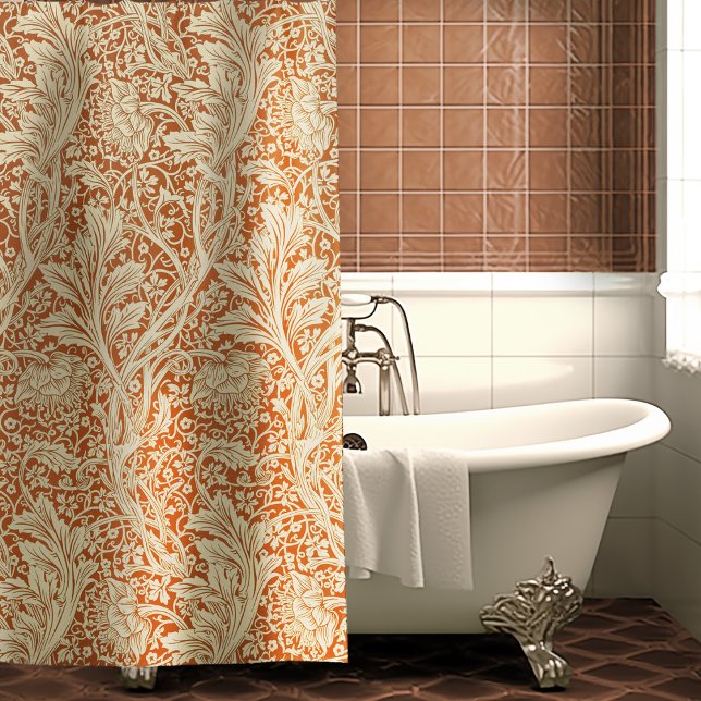 Arcadia William Morris Hawthorn Leaves Pattern Shower Curtain (Creator Uploaded)