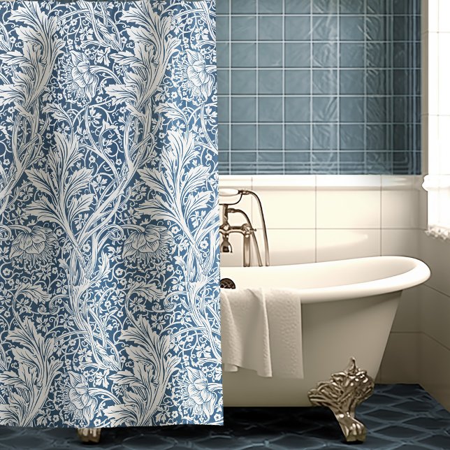Arcadia William Morris Hawthorn Leaves Pattern Shower Curtain (Creator Uploaded)