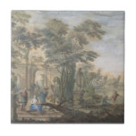 Arcadian Landscape with several Figures Ceramic Tile