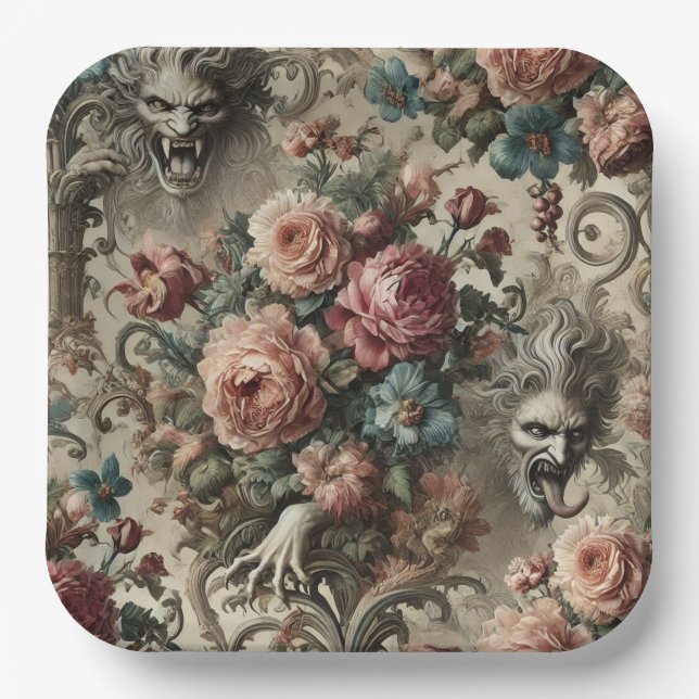 🩸 Arcane Altars – Gothic Victorian Paper Plates (Front)