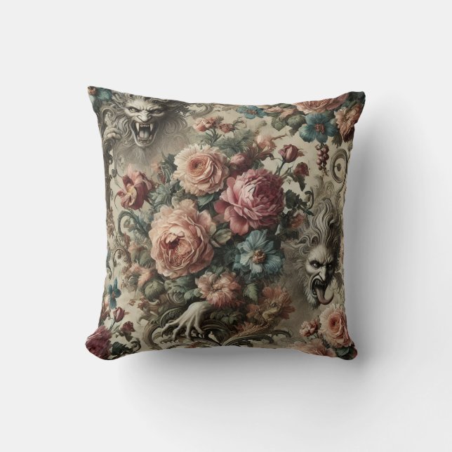 🩸 Arcane Altars – Gothic Victorian Throw Pillow (Front)