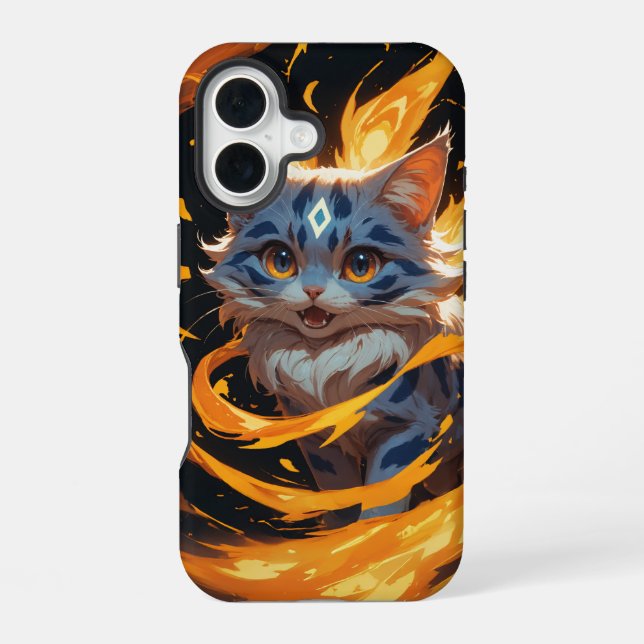 Arcane Ember: The Flamebound Kitten Iphone Case (Back)