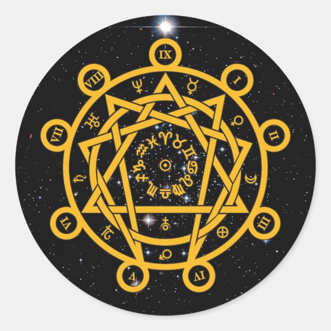 Arcane Enneagram Classic Round Sticker (Front)