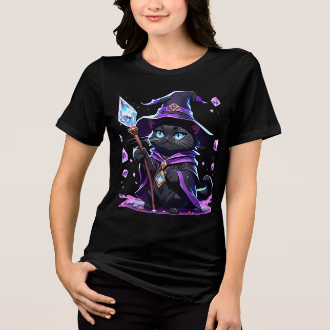 Arcane Paws- Magical Cat Wizard Tee (Front)