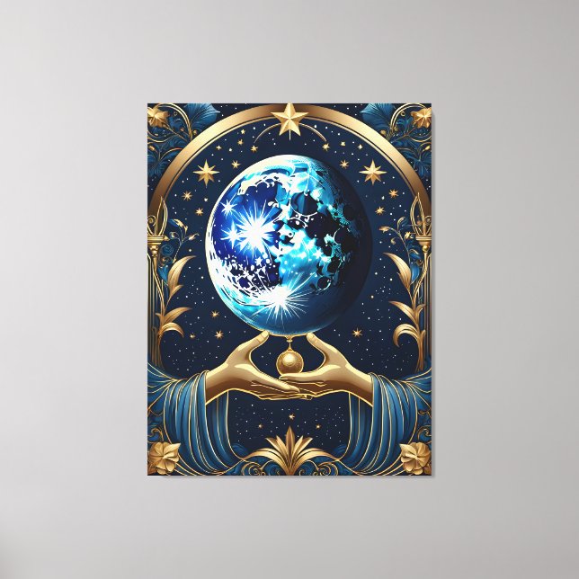 arcane tarot painting with moon canvas print (Front)