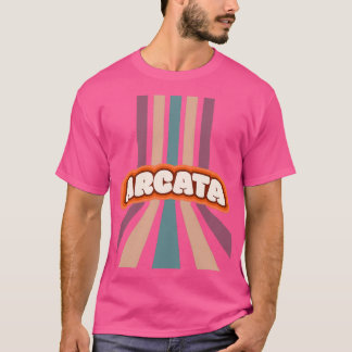 Arcata California Hippie City Cute Colorful Vertic T-Shirt