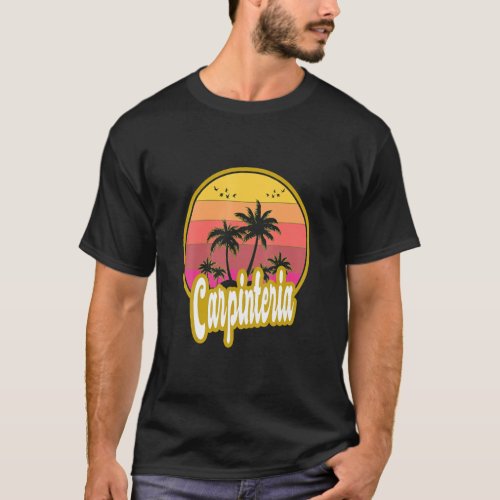 Arcata Carpinteria Beach Retro Sunset  T_Shirt