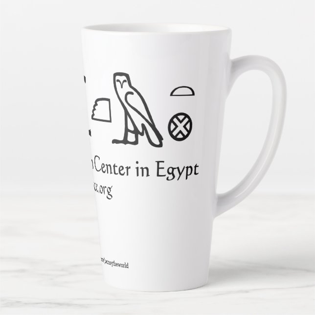 ARCE American Research Center in Egypt Hieroglyphs Latte Mug (Right)