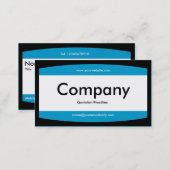 Arced Rectangle - Blue (0099CC) Business Card (Front/Back)