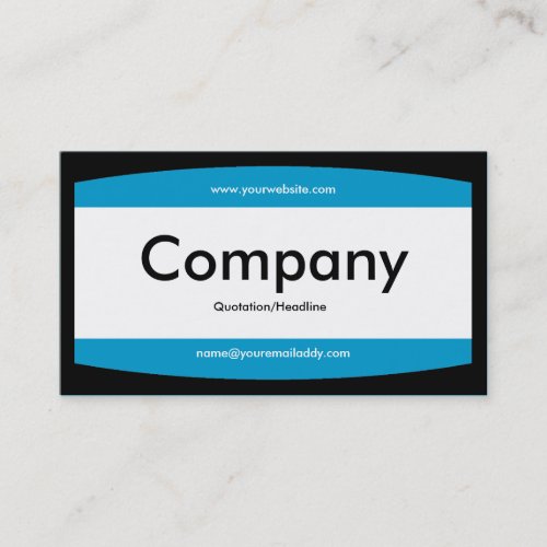 Arced Rectangle - Blue (0099CC) Business Card Template