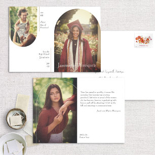 Arch 2 Photo Then & Now Graduation Announcement