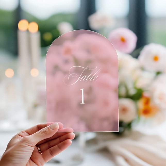 Arch Acrylic Pink Wedding Table Number (Arch Acrylic Pink Wedding Table Number)