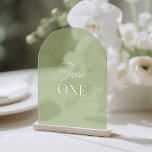 Arch Acrylic Sage Green Wedding Table One Number Invitations<br><div class="desc">Designed for garden weddings, refined receptions, and timeless outdoor celebrations. Coordinates with the “Iris” Wedding Invitation Collection — click the collection link on this page to find matching items like menus, invitations, signage, and more. Please note: this template is not editable. To find other table numbers in this series, visit...</div>