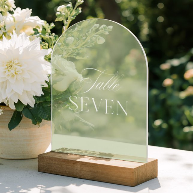 Arch Acrylic Sage Green Wedding Table Seven Number Invitations (Arch Acrylic Sage Green Wedding Table Seven Number Invitations)