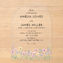 Arch Acrylic simple Colorful Wildflower Wedding