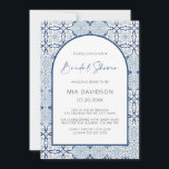 Arch Amalfi Tile Blue & Gray Bridal Shower  Invitation<br><div class="desc">Can be fully customized to suit your needs.
© Gorjo Designs. Made for you via the Zazzle platform. 

// Need help customizing your design? Got other ideas? Feel free to contact me (Zoe) directly.

Optional: Background color and fonts can be changed to match your theme.</div>