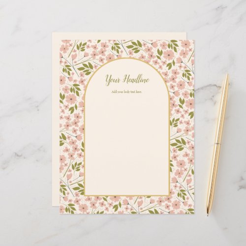 Arch and Pink Floral Custom Wedding Stationery