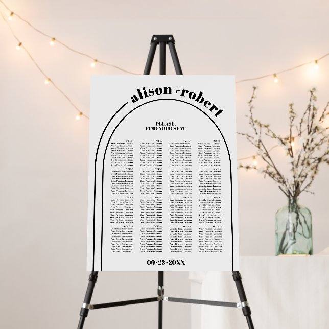 Arch and typography wedding seating chart      foam board (In Situ (Stand))