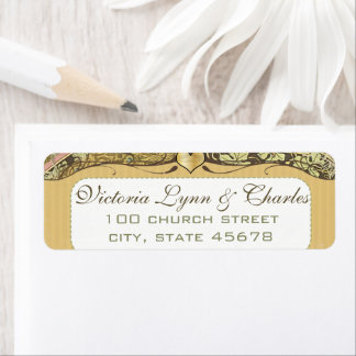 Arch Art Nouveau Vineyard Peacock Address Labels