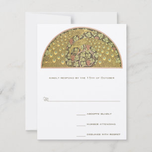 Arch Art Nouveau Vineyard Peacock Response Card