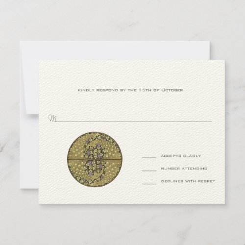 Arch Art Nouveau Vineyard Peacock Response Card