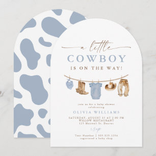 Arch Baby Clothesline Little Cowboy Baby Shower Invitation