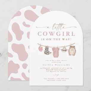 Arch Baby Clothesline Little Cowgirl Baby Shower Invitation