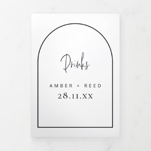 Arch Black & White Drinks Menu for Wedding