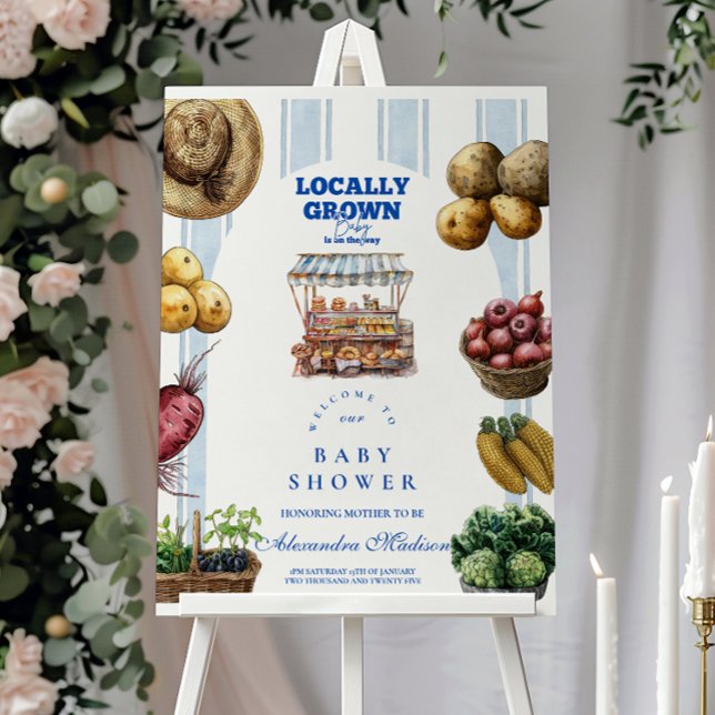 Arch Blue Farmers Market Baby Shower Foam Board (Creator Uploaded)