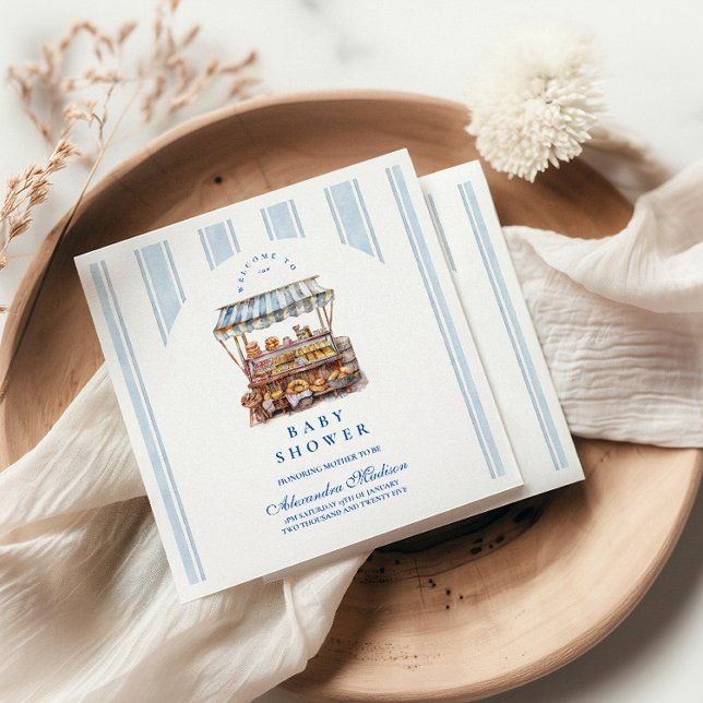 Arch Blue Farmers Market Baby Shower Napkins (Creator Uploaded)