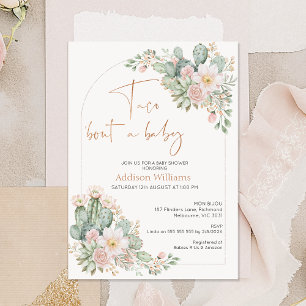 Arch Blush Floral Taco 'bout a Baby Baby Invitation