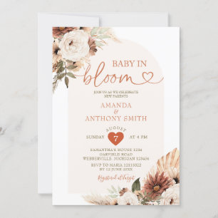 Arch Boho Baby In bloom Baby Shower Pampas Grass Invitation