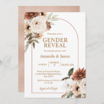 Arch Boho Floral Gender Reveal Invitation
