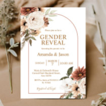 Arch Boho Floral Gender Reveal Invitation