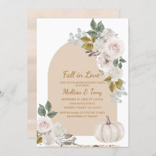 Arch Boho Floral Pumpkin Falling in love Invitation