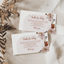 Arch boho pumpkin books for baby ticket enclosure card