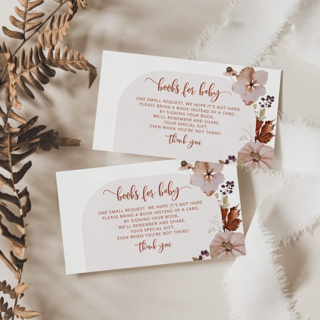 Arch boho pumpkin books for baby ticket enclosure card (Creator Uploaded)