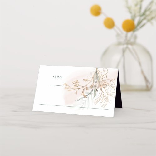 Arch Botanical Eucalyptus Golden Greenery Moss  Place Card