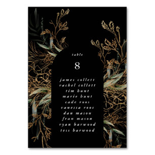 Arch Botanical Eucalyptus Golden Premium Black Table Number