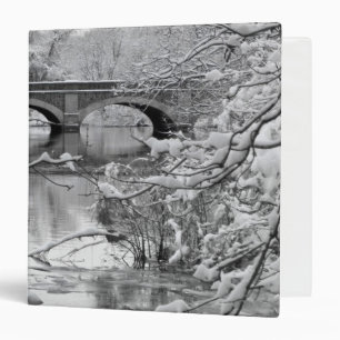 Arch Bridge over Frozen River in Winter Binder
