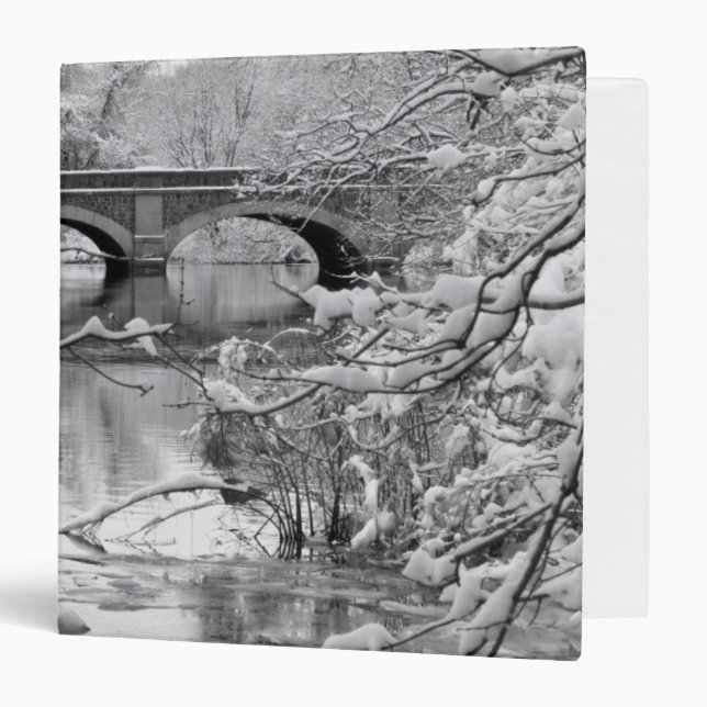Arch Bridge over Frozen River in Winter Binder (Front/Inside)