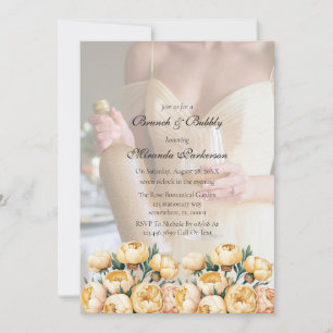 Arch Butter-Yellow Photo Brunch and Bubbly Invitation