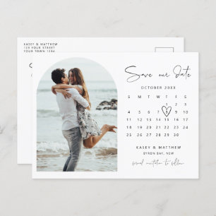 Arch calendar photo Save the Date Invitation Postcard