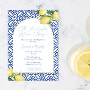 Arch Capri Lemons Main Squeeze Bridal Shower Party Invitation