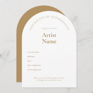 Arch Certificate of Authenticity Art Template