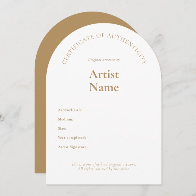 Arch Certificate of Authenticity Art Template (Front/Back)
