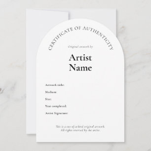 Arch Certificate of Authenticity Art Template