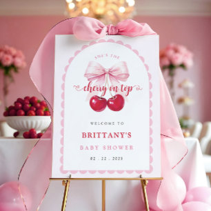 Arch Cherry On Top Baby Shower Welcome Sign